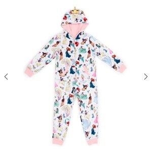 Disney hooded velour princess one piece sleep suit size 5/6